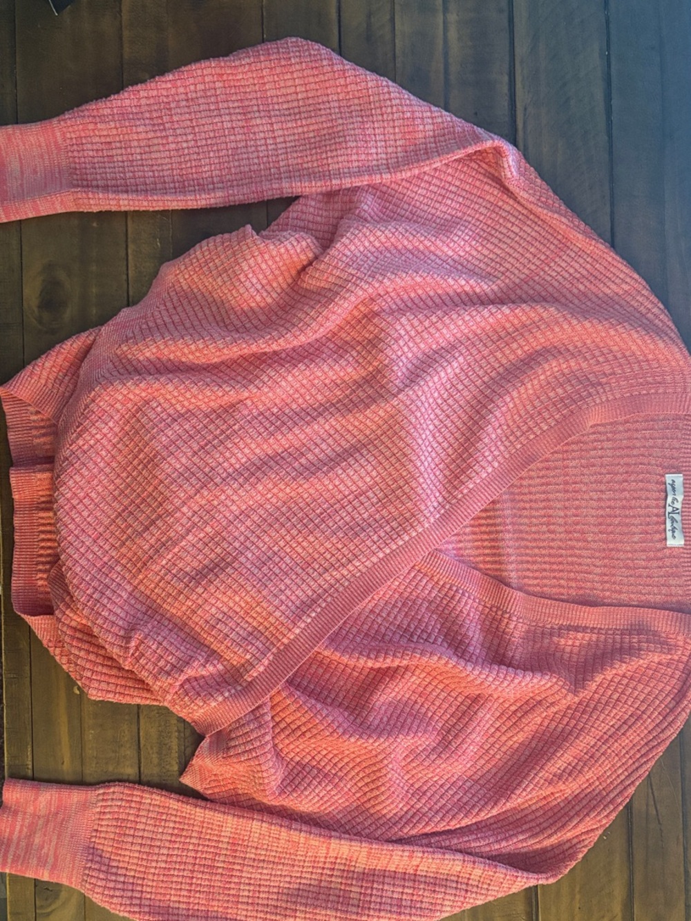 Pink Textured Open Cardigan - Picture 2 of 3
